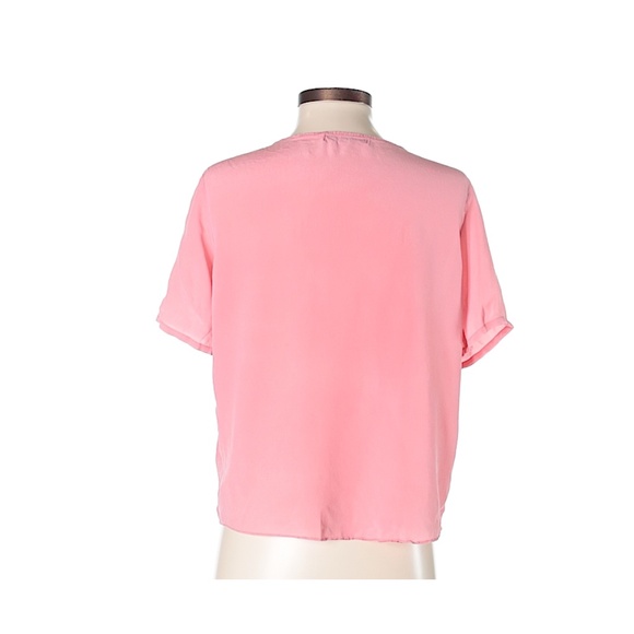 Pink Silk Short Sleeved Shirt / Blouse / Tee/ T-shirt - Picture 2 of 2